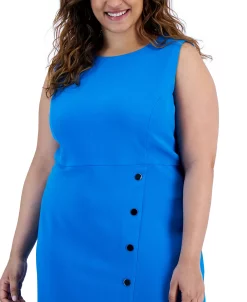 Kasper Plus Size Snap-Front Sheath Dress -VINCE CAMUTO Shop 23566967 fpx