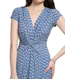 Vince Camuto Women's Printed Twist-Front Cap-Sleeve Jumpsuit -VINCE CAMUTO Shop 23567966 fpx