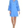 Vince Camuto Women's Flare-Sleeve Tie-Neck Shift Dress