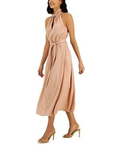 Anne Klein Women's Twist-Neck Halter Sleeveless Midi Dress -VINCE CAMUTO Shop 23587742 fpx