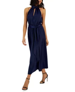 Anne Klein Women's Twist-Neck Halter Sleeveless Midi Dress -VINCE CAMUTO Shop 23587745 fpx