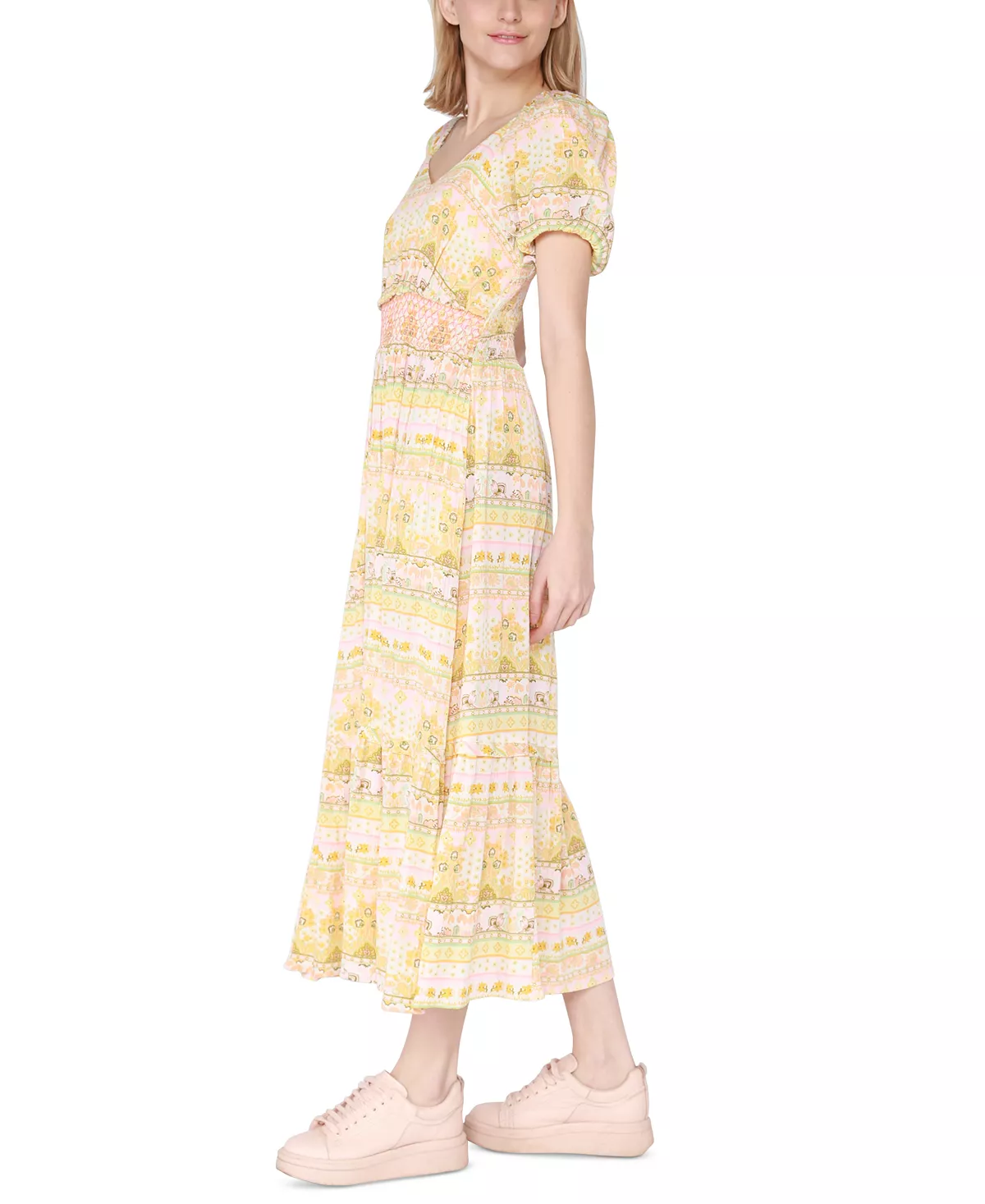 Black Tape Women's Short-Sleeve Smocked-Waist Tiered Maxi Dress 7 Black Tape Women's Short-Sleeve Smocked-Waist Tiered Maxi Dress - Image 7