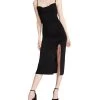 Steve Madden Women's Solid Mica Ruched-Slit Midi Dress