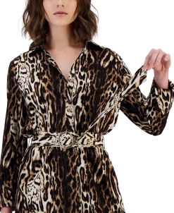 INC International Concepts Women's Belted Shirtdress, Created For Macy's -VINCE CAMUTO Shop 23643627 fpx