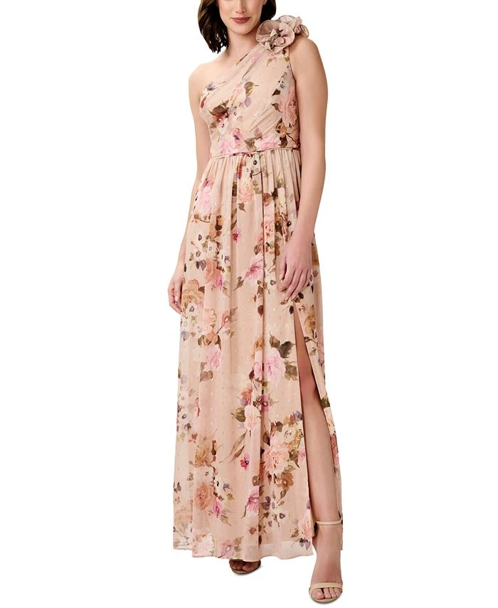Adrianna Papell Women's Floral-Print One-Shoulder Gown 1 Adrianna Papell Women's Floral-Print One-Shoulder Gown