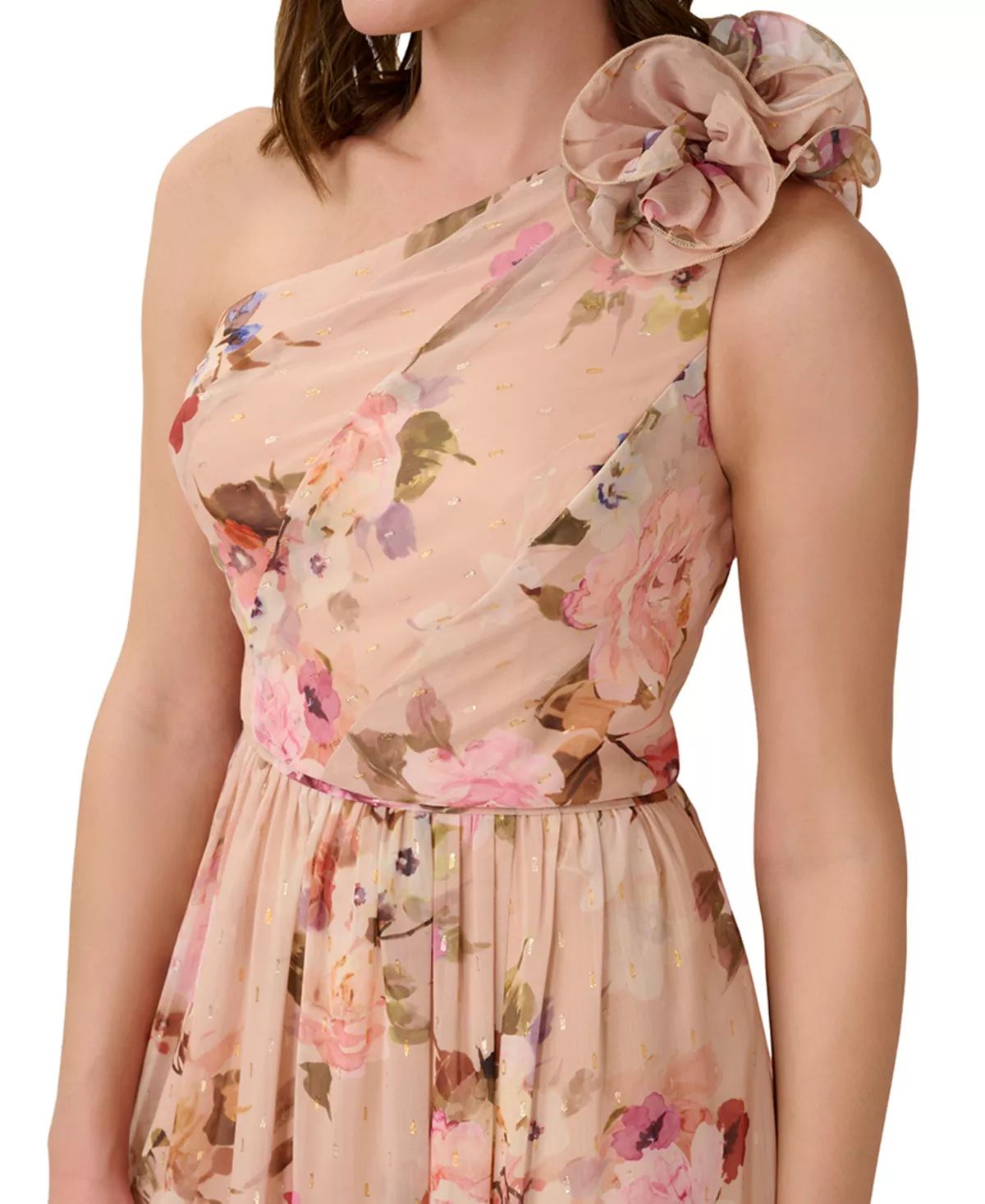 Adrianna Papell Women's Floral-Print One-Shoulder Gown 3 Adrianna Papell Women's Floral-Print One-Shoulder Gown - Image 3
