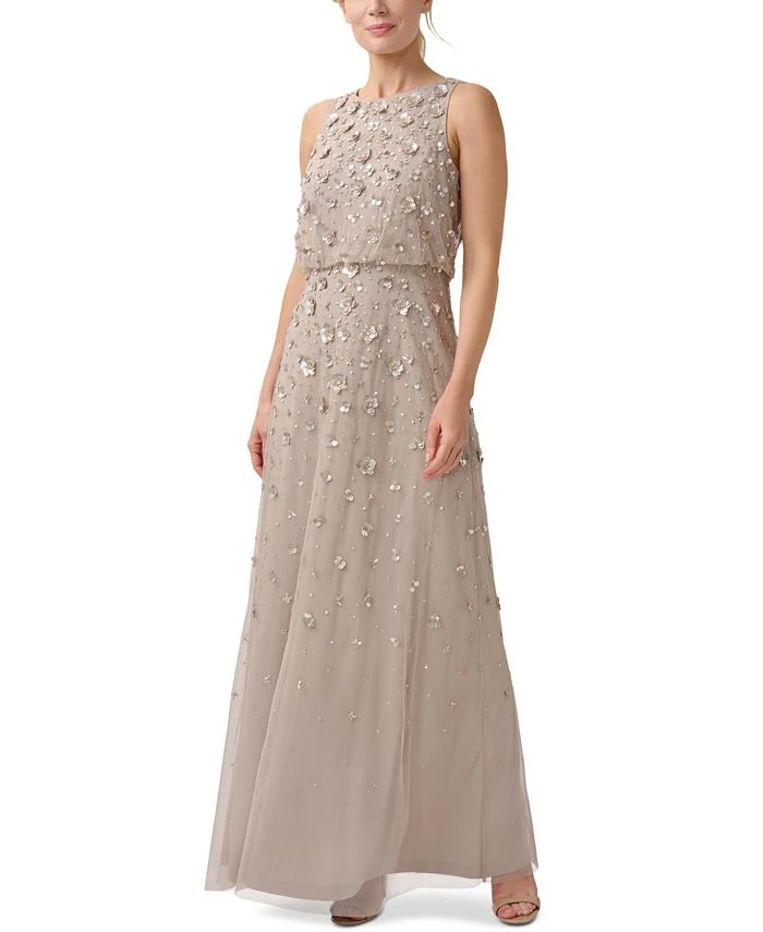 Adrianna Papell Beaded Sequined Gown 1 Adrianna Papell Beaded Sequined Gown