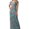 Adrianna Papell Women's Floral-Print Off-The-Shoulder Gown