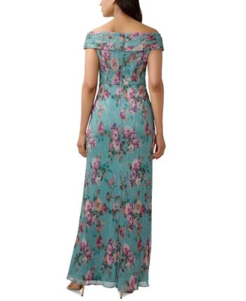 Adrianna Papell Women's Floral-Print Off-The-Shoulder Gown 2 Adrianna Papell Women's Floral-Print Off-The-Shoulder Gown - Image 2