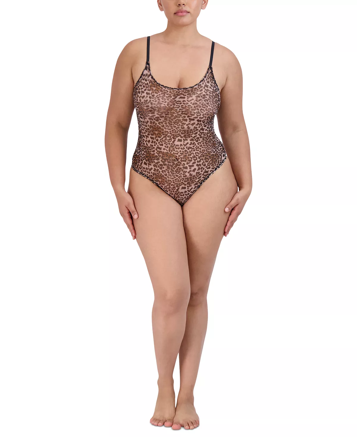 Steve Madden Women's Sheer Mesh Thong Bodysuit SM11840 4 Steve Madden Women's Sheer Mesh Thong Bodysuit SM11840 - Image 4