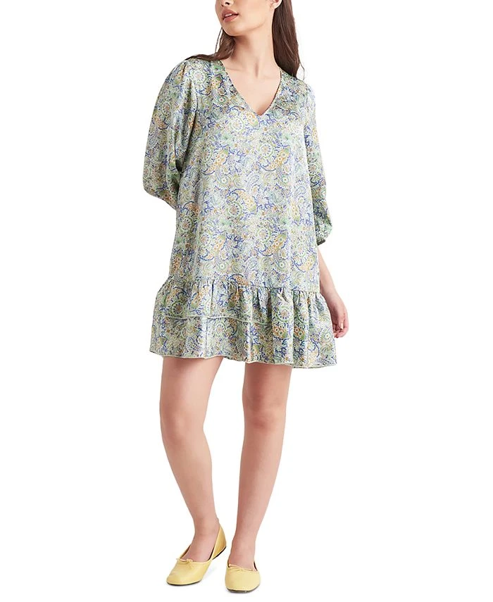 Black Tape Light Satin V-Neck Ruffled-Hem Mini Dress 1 Black Tape Light Satin V-Neck Ruffled-Hem Mini Dress