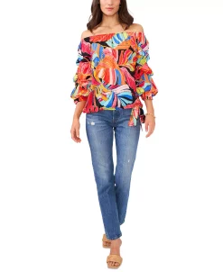 Vince Camuto Women's Off-The-Shoulder Bubble-Sleeve Top -VINCE CAMUTO Shop 23776751 fpx
