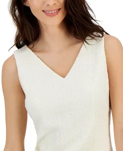 Anne Klein Women's Tweed Sleeveless V-Neck Sheath Dress -VINCE CAMUTO Shop 23777453 fpx