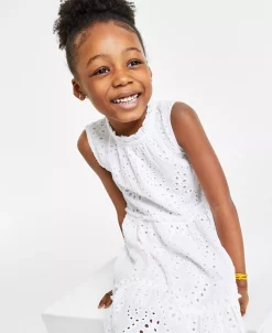 Charter Club Little Girl's Cotton Eyelet Dress With Tiered Skirt, Created For Macy's -VINCE CAMUTO Shop 23838611 fpx