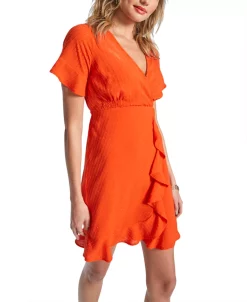 Michael Kors Women's Faux-Wrap Ruffle Mini Dress -VINCE CAMUTO Shop 24033784 fpx